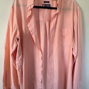 Chaps Peach Button-Up Shirt